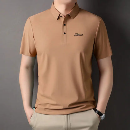 Men's Golf Outdoor Casual Polo Shirt T-Shirt Summer High-End Brand Cool and Breathable Fitness Sports Short Sleeve Top