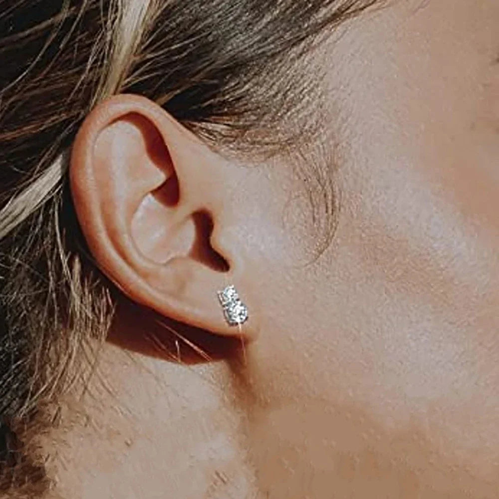 1.5carat Moissanite Diamond Stud Earrings With  Certificates 925 Sterling Silver Round Cut Ear Studs For Women Men Jewelry