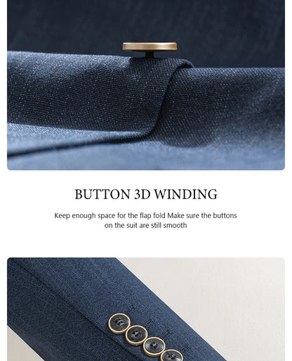 High-end Brand Formal Business Men's Suits Single Breasted Solid Color Slim Fit Suit wedding three-piece