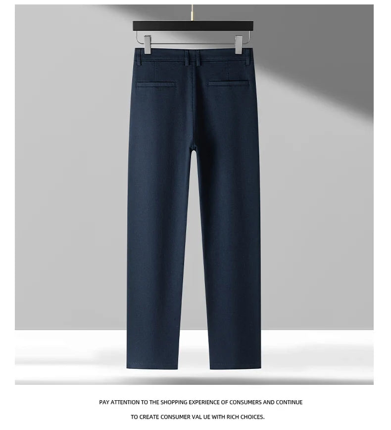 Lyocell Jeans Men Spring Autumn New Fashion Comfortable Straight Long Pants Soft Business Brand Classic Stretch Denim Trousers