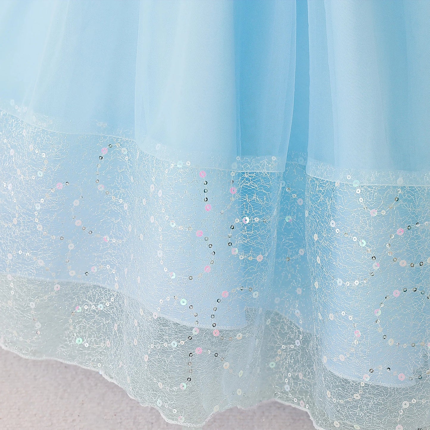 Summer Flower Bridesmaids Party Girls Dress Elegant Sequin Tulle Wedding Princess Prom Dresses for Girl Birthday Evening Costume