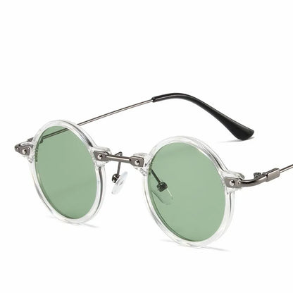 Retro Steampunk Round Sunglasses – UV400 Metal Frame | Men & Women