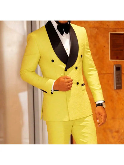 Men's 2 Piece Slim Fit Floral Tuxedo Suit Paisley Peak Lapel One Button Single Breasted Suit Jacket Pants Set