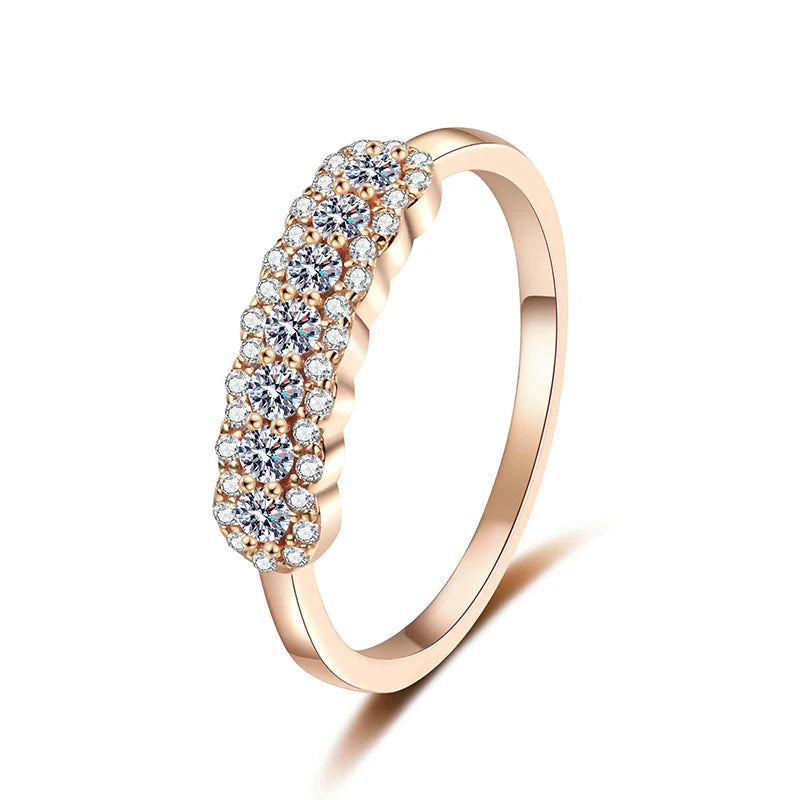 GRA 2mm Full Moissanite Ring for Women Lab Created Diamond S925 Sterling Silver Plated 18k Wedding Jewelry Wholesale