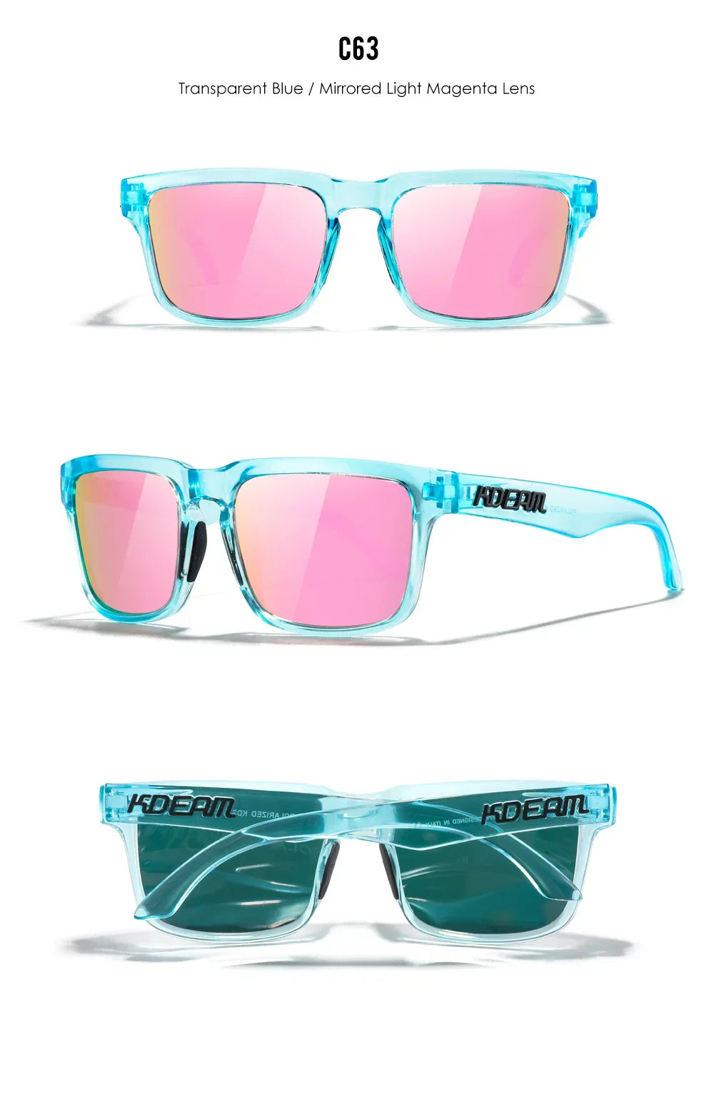 Unisex Square Sunglasses Polarized Coated Lens Suitable For Driving Fishing Sunglasses Anti-Blue Light Computer Eyeglasses