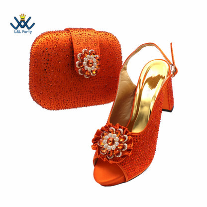 Latest African Women Shoes and Bag Set in Royal Blue New Design Italian Ladies Pumps for Garden Party