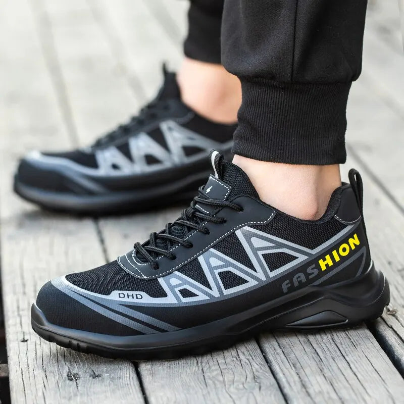 Fashion Sports Shoes Work Boots Puncture-Proof Safety Shoes Men Steel Toe Shoes Security Protective Shoes Indestructible