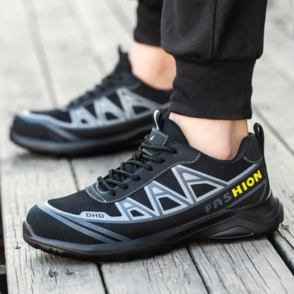 Fashion Sports Shoes Work Boots Puncture-Proof Safety Shoes Men Steel Toe Shoes Security Protective Shoes Indestructible