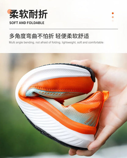Soft-soled non-slip safety shoes four seasons models men's anti-smash anti-puncture steel head safety shoes new models