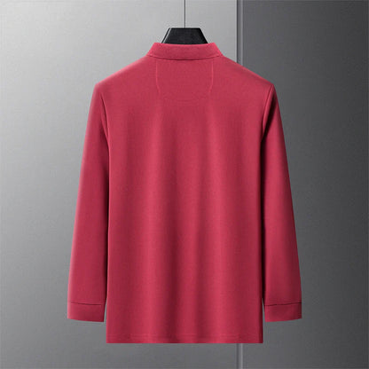 Popular Men's Spring and Autumn Horse Logo Trendy Brand Temperament Fashionable Outdoor Sports Top Long Sleeved Polo Shirt