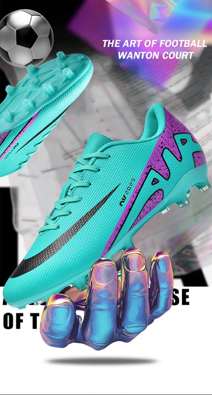 Kid Size 33-47 Long Short Spike Soccer Shoes Football Field Boots Unisex Society Training Match Adult Football Shoes