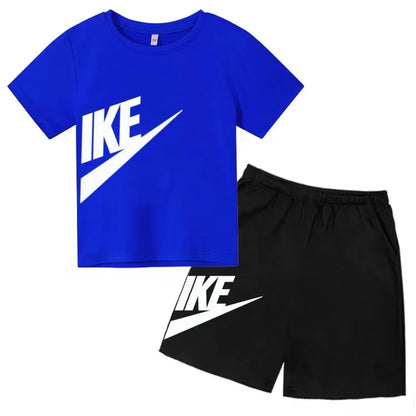 Kids Summer Short Sleeve T-shirt Shorts 2Pcs Set Boy Girl Casual Sport Jogging Suit Toddler 3-12Y