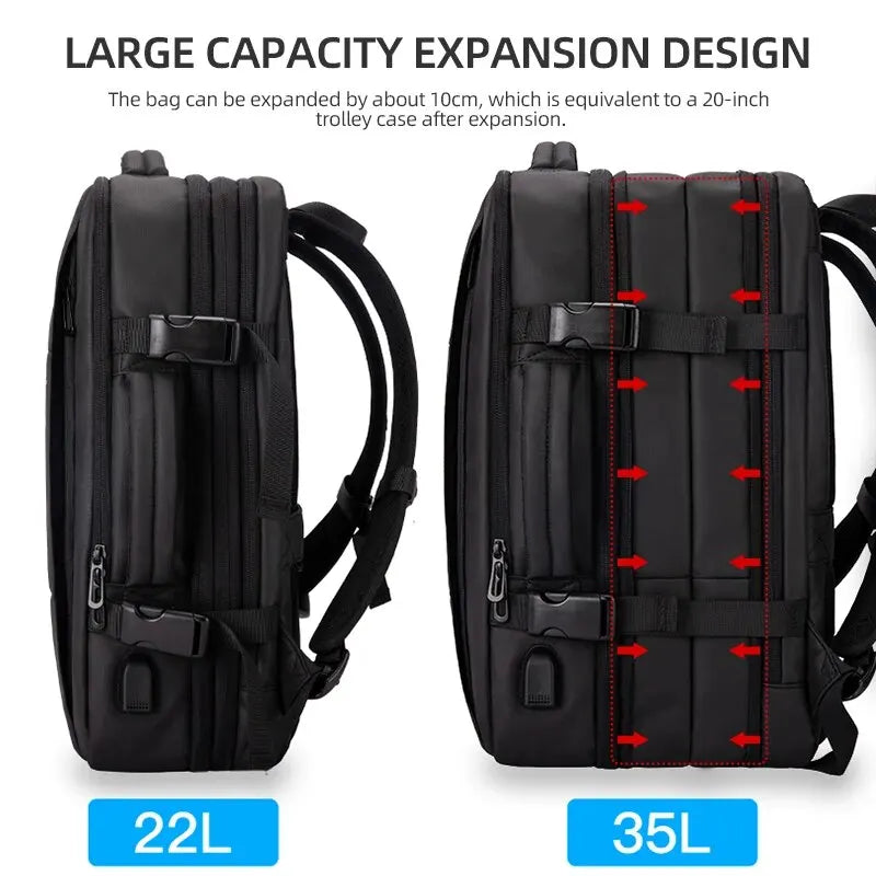Business Backpack for Men Waterproof Anti-Theft 15.6” Laptop Backpack Casual Large Capacity Expandable Travel Bag Short Trip