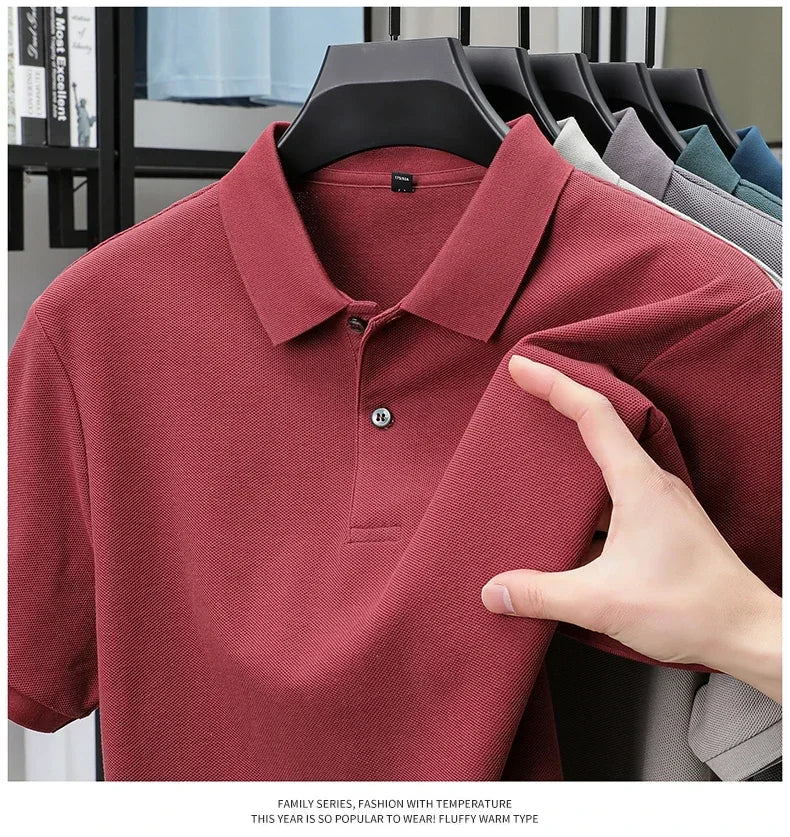 20 Colors Men's 100% Cotton Polo Shirt - Summer Casual Breathable Tee,Ideal for Golf and Sports,Business Casual,Silk-Like Finish