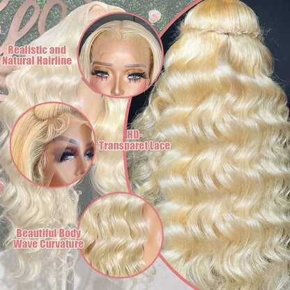 30 40 Inch 13x6 Lace Frontal Wig 613 Blonde Body Wave 13x4 Lace Front Wig Pre plucked Brazilian Human Hair Wigs 200 Density