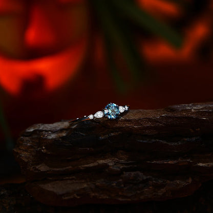 New D Color Round Cut 5.0mm Colorful Moissanite Ring for Women Man Solid 925 Sterling Silver Halloween Jewelry Party