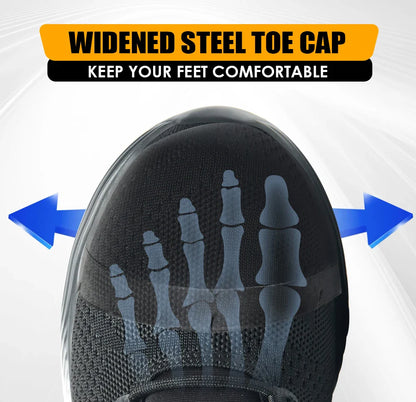 Safety Shoes Men With Steel Toe Cap Anti-smash Men Work Shoes Sneakers Light Puncture-Proof Indestructible Shoes Dropshipping