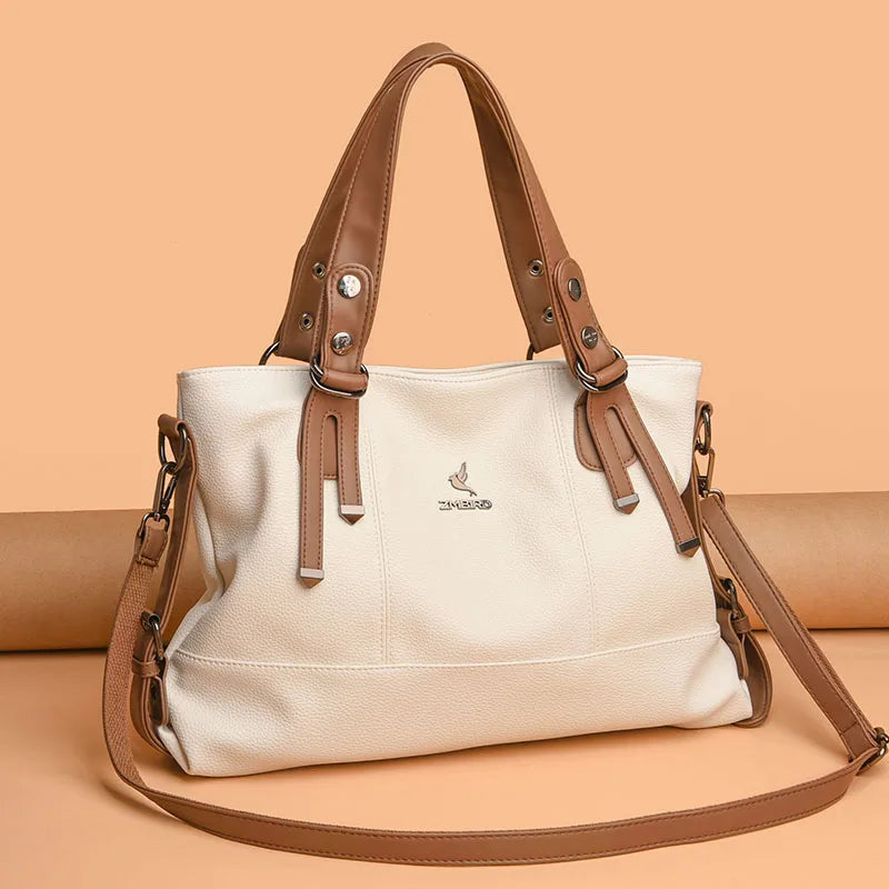 100% Cow Leather Handbag Women Genuine Leather Shoulder Bags Natural High Quality Cowhide Crossbody Large Capacity Messenger Bag
