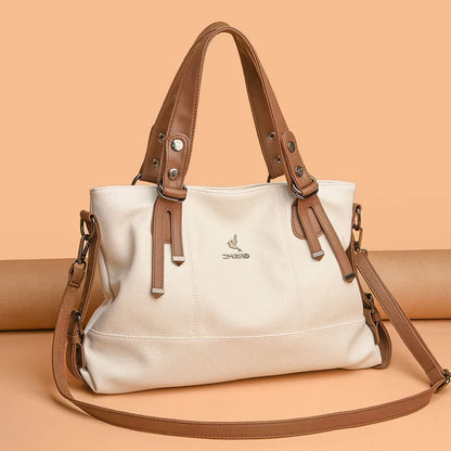 100% Cow Leather Handbag Women Genuine Leather Shoulder Bags Natural High Quality Cowhide Crossbody Large Capacity Messenger Bag