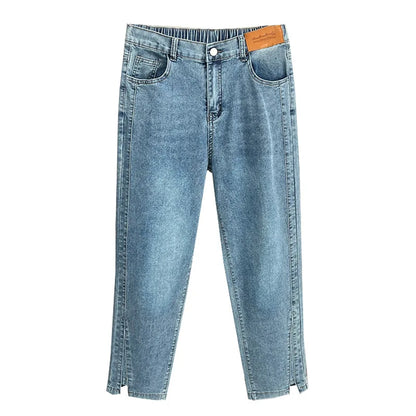 Women's Split Leg Opening Drainpipe Jeans