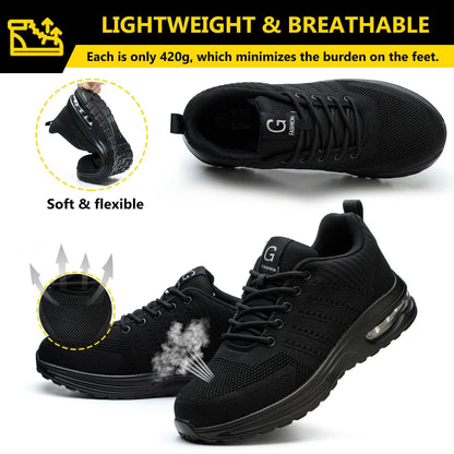 Men Steel Toe Security Protection Shoes Anti-Smash Puncture-Proof Work Shoes Wear-Resistant Construction Shoes Safety Shoes