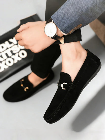 Classic Men's Suede Slip On Loafers Preppy Lightweight Breathable Wallking Driving Shoes Comfort Fashion Outdoor Men's Sneakers