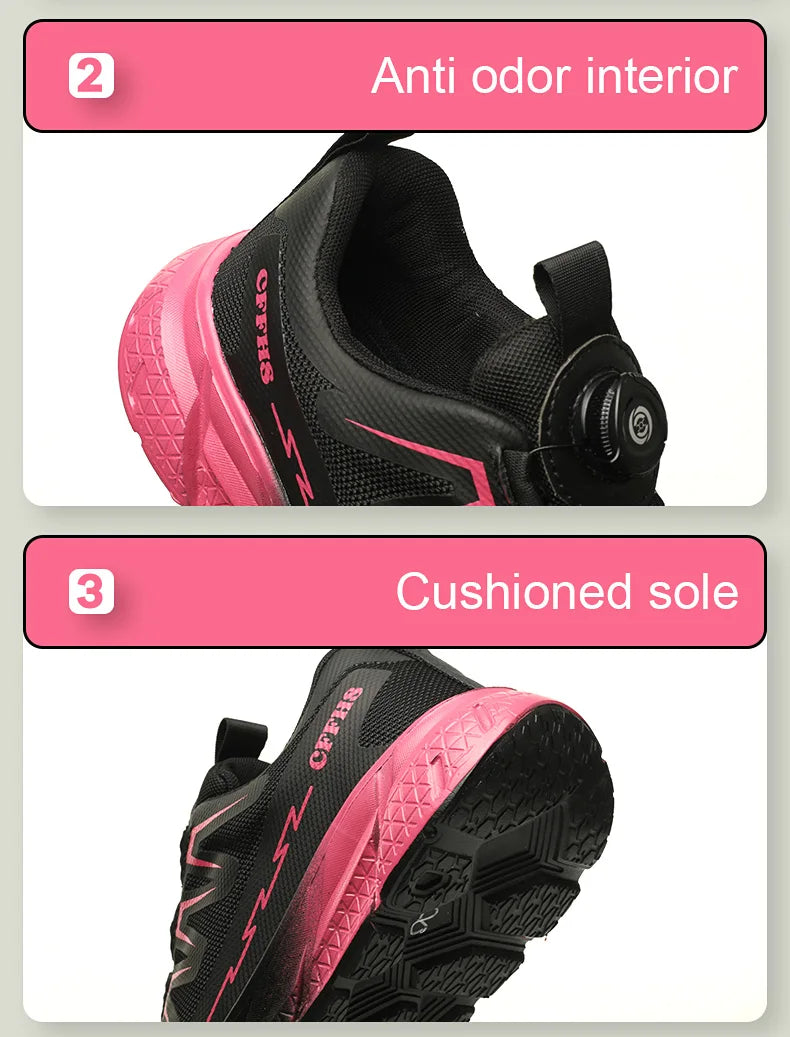 Women Safety Shoes Steel Toe Work Boots Breathable Puncture Proof Sport Work Sneakers Comfortable Construction Security Boots
