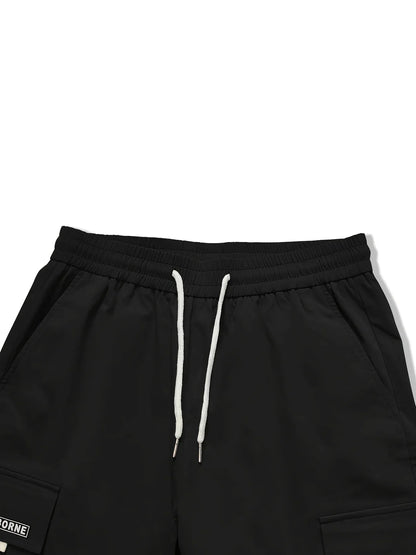 Men's Anti-Wrinkle Cargo Jogger Pants - Water-Resistant Fabric, Functional Pockets & Drawstring, Versatile for Commute & Casual