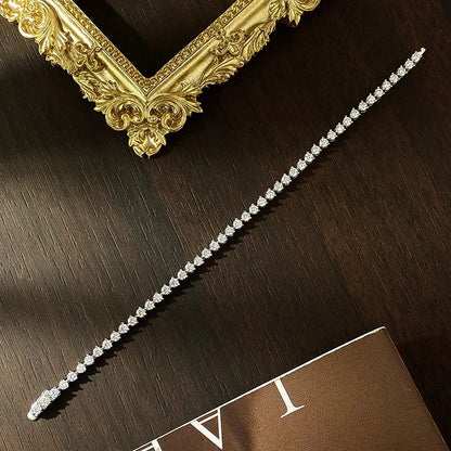 3 Claw Moissanite Tennis Bracelet 3mm GRA Certified Diamond Bracelet Chain s925 Sterling Silver Bracelets for Women Man