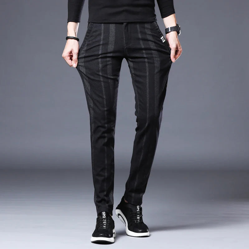 Business Casual Pants Men Slim Fit Fashionable Outdoor Elastic Breathable Sports Pants Formal Fashion Korean Clothes Trousers