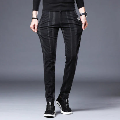 Business Casual Pants Men Slim Fit Fashionable Outdoor Elastic Breathable Sports Pants Formal Fashion Korean Clothes Trousers