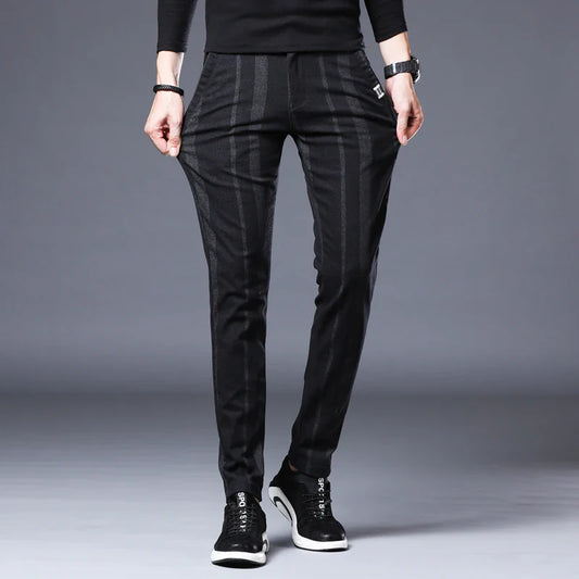 Business Casual Pants Men Slim Fit Fashionable Outdoor Elastic Breathable Sports Pants Formal Fashion Korean Clothes Trousers