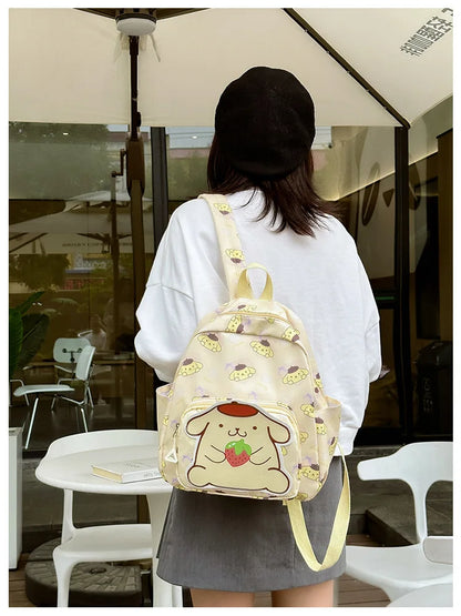 Anime Cartoon Kuromi Melody Cinnamoroll Backpack Boys Girls Cartoon Hello Kitty Kawaii Canvas Fashion Children's Schoolbag