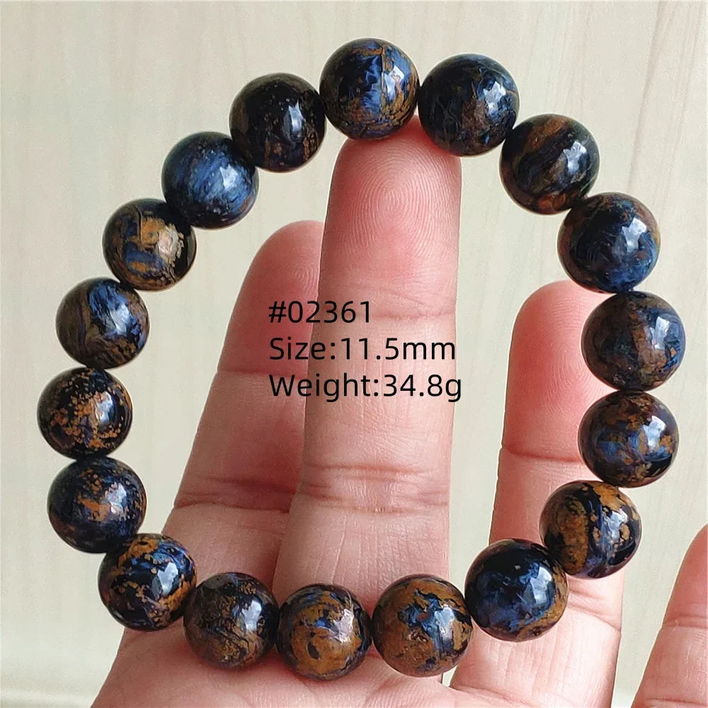 Natural Blue Pietersite Bracelet Women Men Beads Round Beads Chatoyant Cat Eye Fire Pietersite Namibia AAAAAA