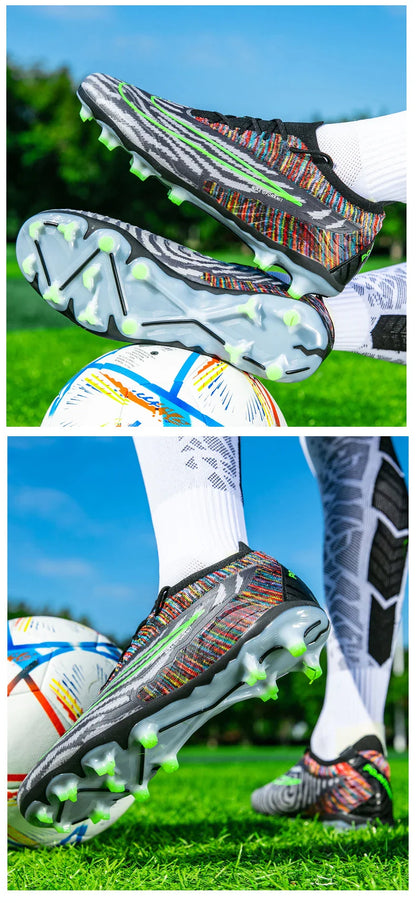Men Training Football Boots Non-Slip Soccer Shoes Outdoor Cleats Futsal Breathable Sneakers Unisex Comfortable FG/TF Ultralight