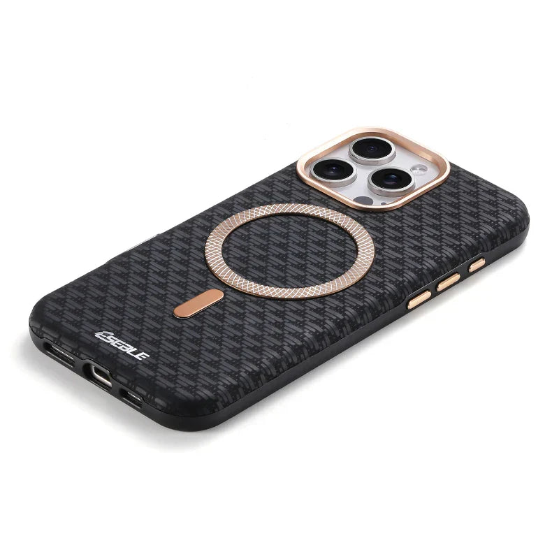 For Magsafe Magnetic Solid Color Triangle Pattern Phone Case for iPhone 17 Pro Max 15 13 14 16 Pro Max Bumper Back Cover