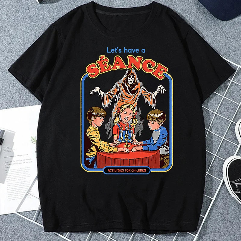 Let's Sacrifice Toby Horror Satanist Graphic Tops Unique Creative Cartoon Streetwear Unisex Scary Short-sleev Tee Ropa Hombre