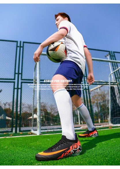 New Men Soccer Shoes Sneakers Original Football Boots Training Long Spikes Drop Shipping Futsal Cleats Match Ultralight Indoor