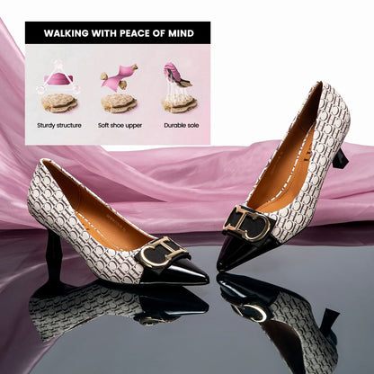 High Heels Women's Luxury Design Sandals Metallic Flower Square Toe Fine Heel Party Dress Shoes Brand High Heels 2024 Fashion