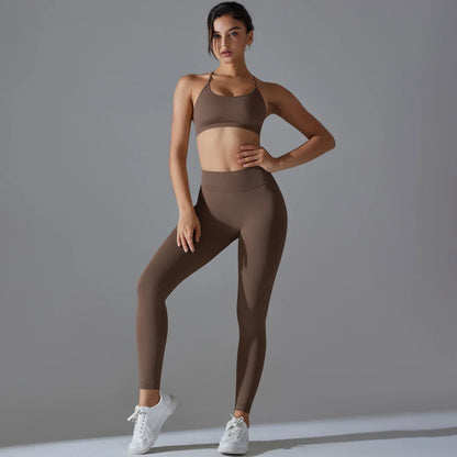 Ribbed Set Woman 2 Piece Seamless Yoga Set Gym Wear Push Up Sports Bra Leggings For Women Workout Outfit Sportswear Tracksuit