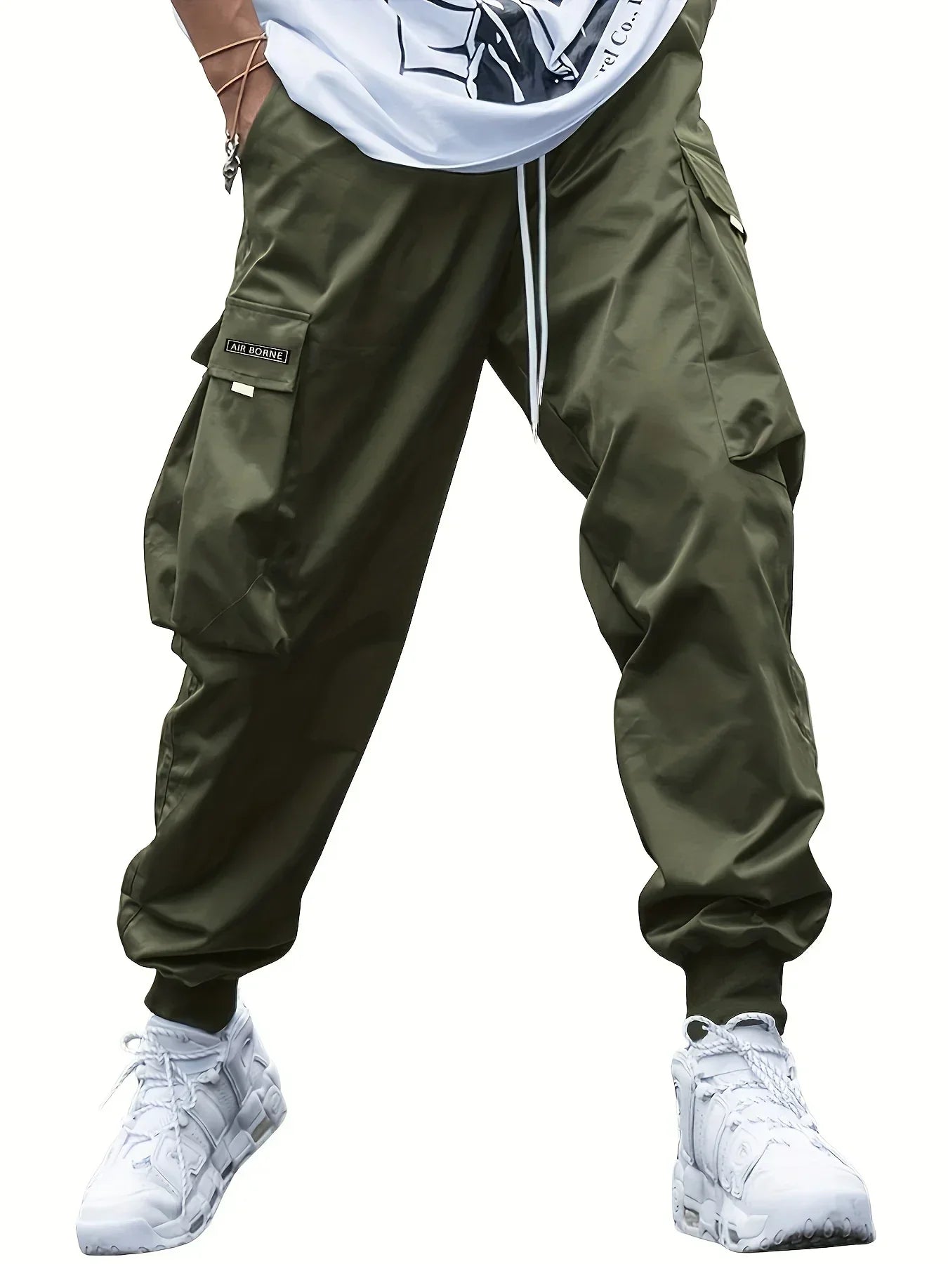 5XL Plus Size Spring Summer Men Casual Cargo Pants Pockets Black Loose Out Door Elasticity Sports Oversize Pants 46 48 50 52