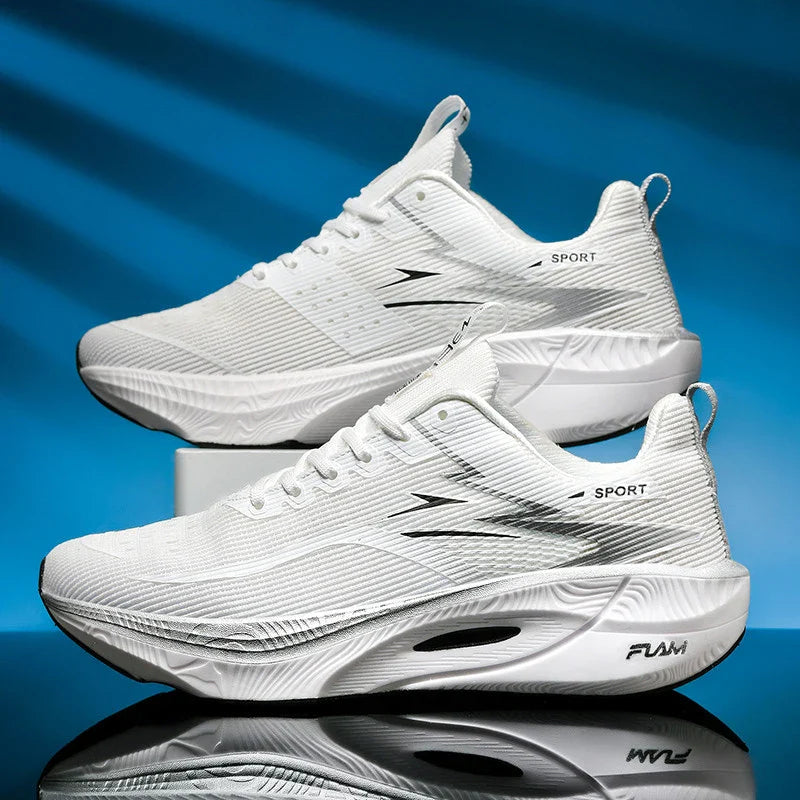 Men Sports Running Shoes Carbon Board Air Cushion Breathable Lightweight Women's Comfortable Athletic Nonskid Sneakers