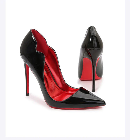 Sapatos Femininos de Salto Alto Fino, Bico Fino, Salto Agulha, Modelo Francês, para Balada Europeia e Americana, Cor Preta, para Dançar, Calçados Femininos