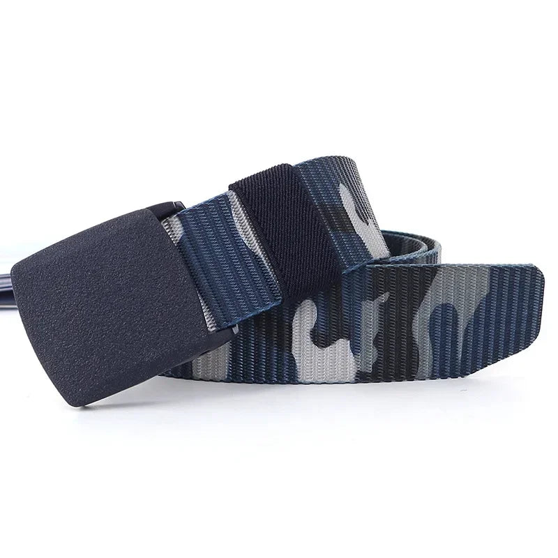 3.8X110cm High Quality Automatic Buckle Nylon Men Belt Outdoor Hunting Multifunctional Tactical Canvas Camouflage Belt for Women