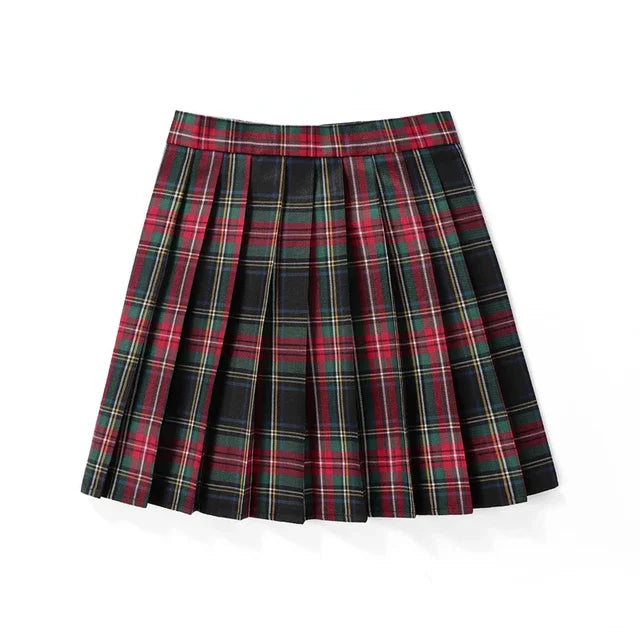 Summer Women High Waist Pleated Plaid Skirts Mini Tennis Skirt Harajuku JK Japanese School Uniform Short A-Line Mini Skirt Girl