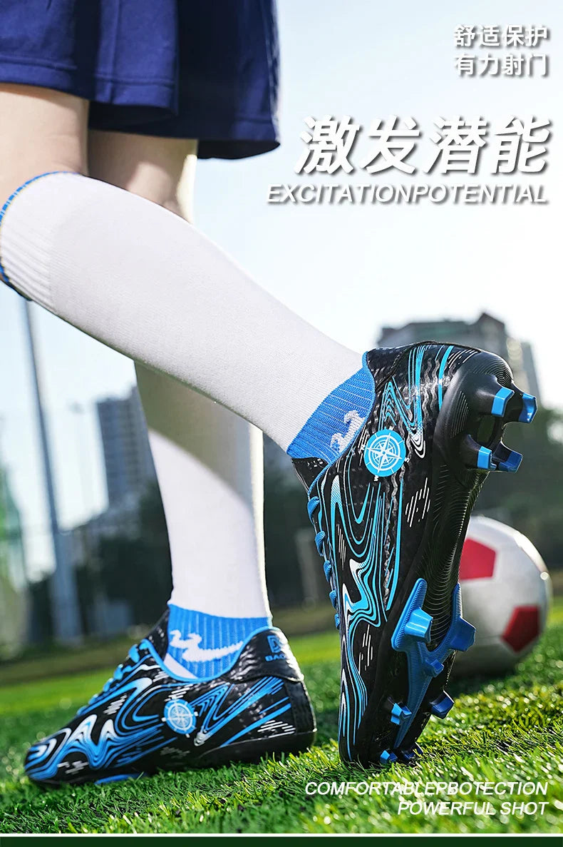 Men's football shoes with long studs for men, women, children, boys, teenagers, sports sneakers, outdoor training shoes