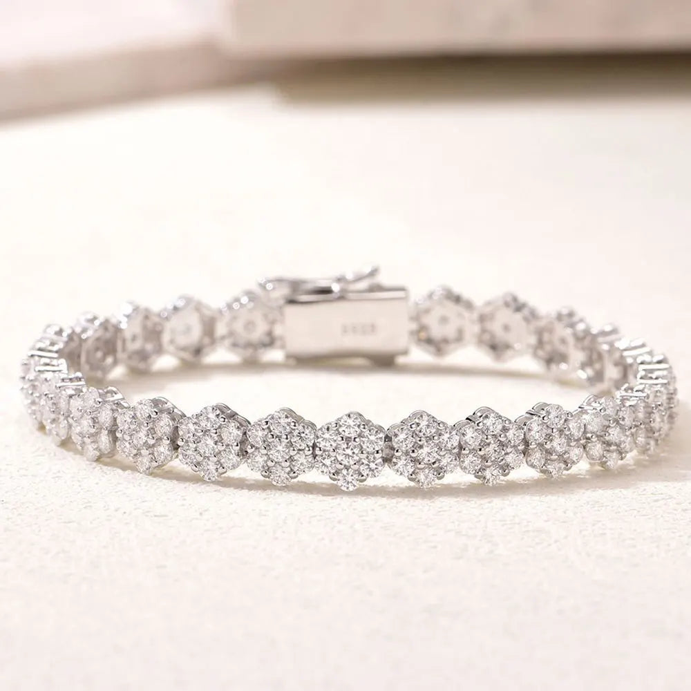 All 2mm Moissanite Tennis Bracelet Full Diamond GRA 925 Silver Plated 18k Wedding Party Jewelry Bracelets for Women Man