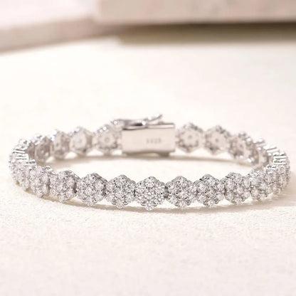 All 2mm Moissanite Tennis Bracelet Full Diamond GRA 925 Silver Plated 18k Wedding Party Jewelry Bracelets for Women Man