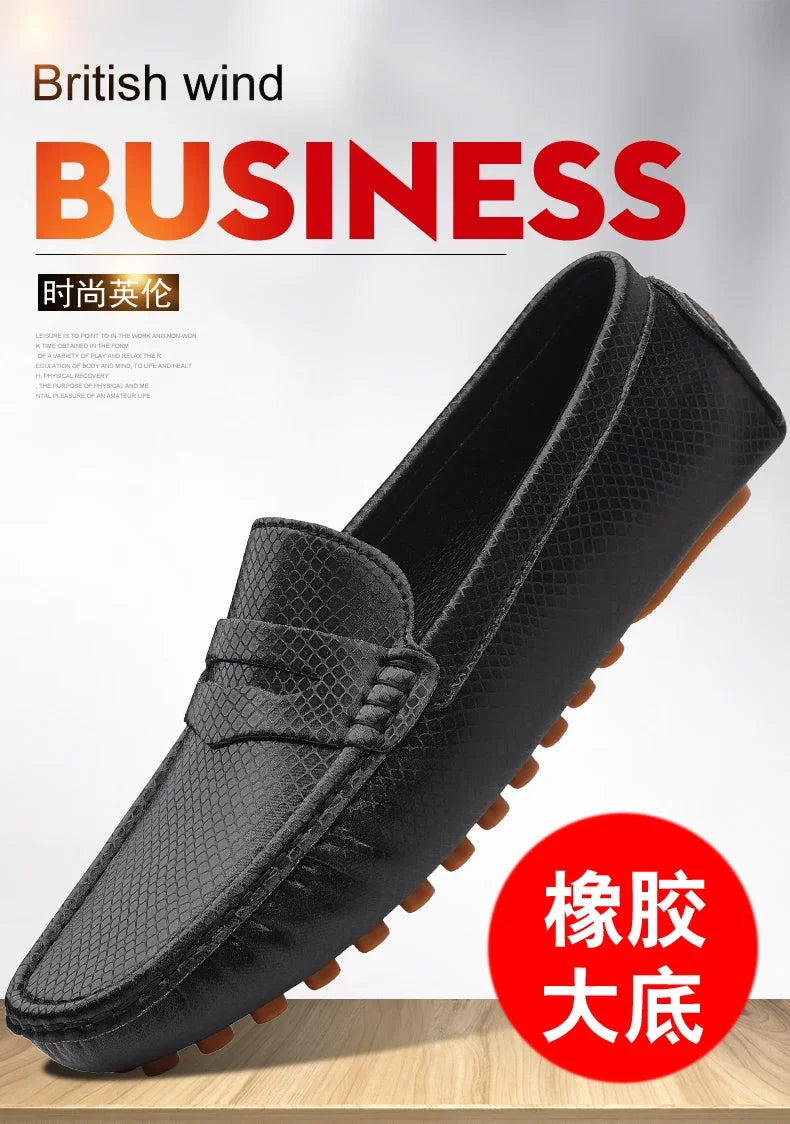 Mocassins Masculinos de Couro Azul de Luxo Moda Casual Confortável para Homens Designer Sapatos Slip-on Planos Masculinos zapatos hombre