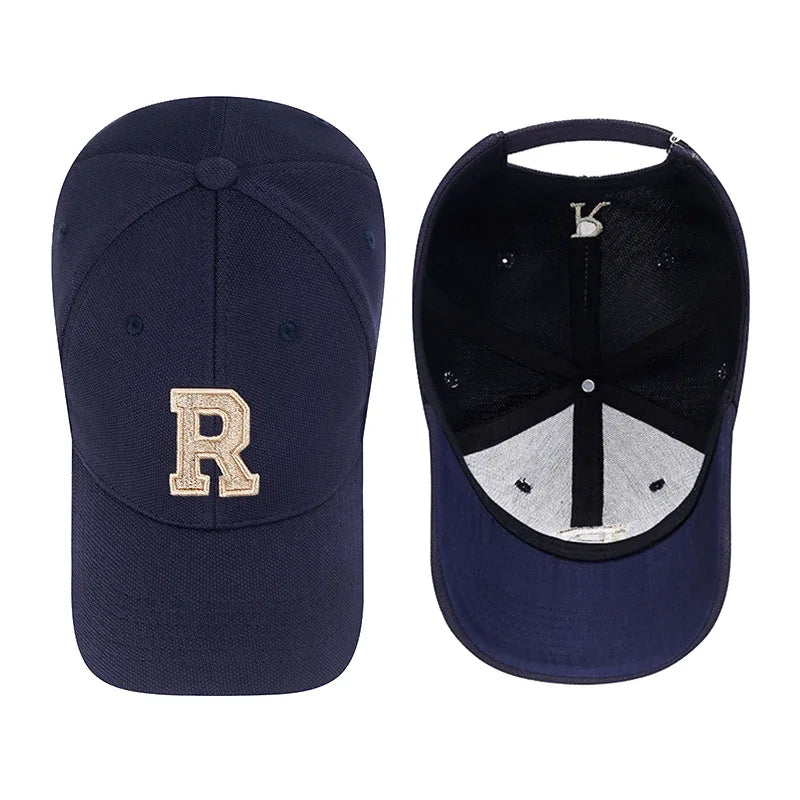 Gold Thread 3D Embroidery Adjustable Elastic Pineapple Cloth Baseball Cap Trucker Hats